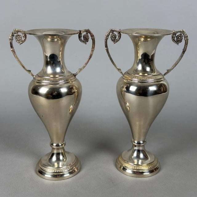 Handcrafted 800 Silver Amphora Vases, 20th Century, Set of 2 For Sale - Image 13 of 13