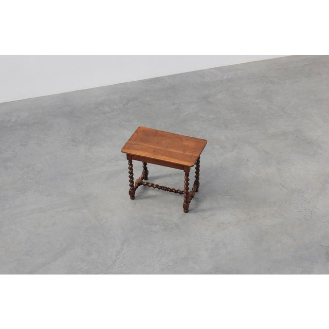 French Barley Twist Walnut Side Table with Drawer, 1880 For Sale - Image 12 of 18