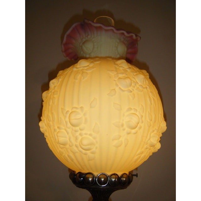 Vintage Fenton Burmese Glass Hurricane Globe Table Lamps Pair Chairish