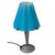 Vintage Blue Glass Table Lamp on Gray Metal Base, Italy For Sale - Image 5 of 8