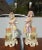 1950s 1950s Vintage Porcelain Capodimonte Style Figural Pair Table Lamps ~ Made in Italy For Sale - Image 5 of 12