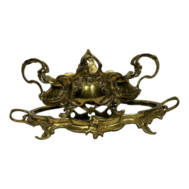 French Art Nouveau Gilt Bronze Centerpiece – Possibly by Auguste Moreau Workshop (Circa 1890–1910) For Sale