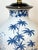 White Pair Chinese Canton Style Blue and White Palm Tree Porcelain Vases, Now as Lamps For Sale - Image 8 of 10