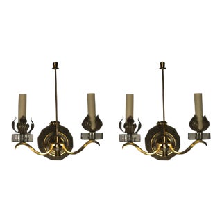 French Art Deco Sconces in the Manner of Gilbert Pollerat - a Pair For Sale