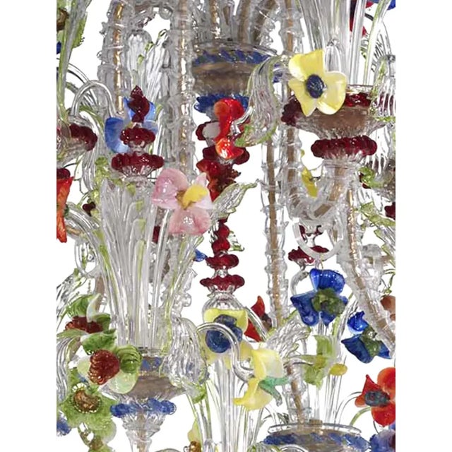 Glass Venetian Imperial Floral Cà Rezzonico Murano Glass Chandelier by Simoeng For Sale - Image 7 of 10