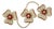 Natural 12 Ct Burma Ruby & 30 Ct Diamond Trio Pin 18 Karat Yellow Gold 78gm For Sale