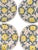 A cheerful set of four Bat Trang ceramic dessert plates featuring a delicate floral design in sunny yellow, deep blue, and...