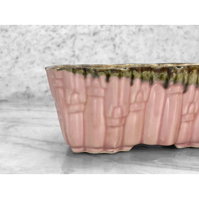 Ceramic Mid-Century Pink Drip Porcelain Lock Motif Planter by Upco For Sale - Image 7 of 11