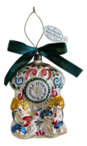 Waterford 2000 Nostalgic Collection Cherubian New Years Clock Ornament W/ Box