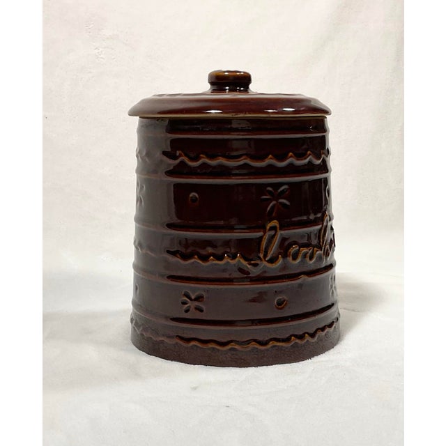 Brown Vintage Marcrest Daisy & Dot Stoneware Cookie Jar & Lid, Circa 50s For Sale - Image 8 of 12