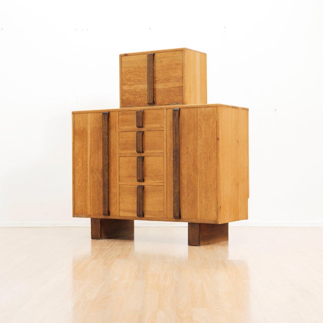 1950s 1950s English Brutalist Oak Bar Cabinet Buffet For Sale - Image 5 of 10