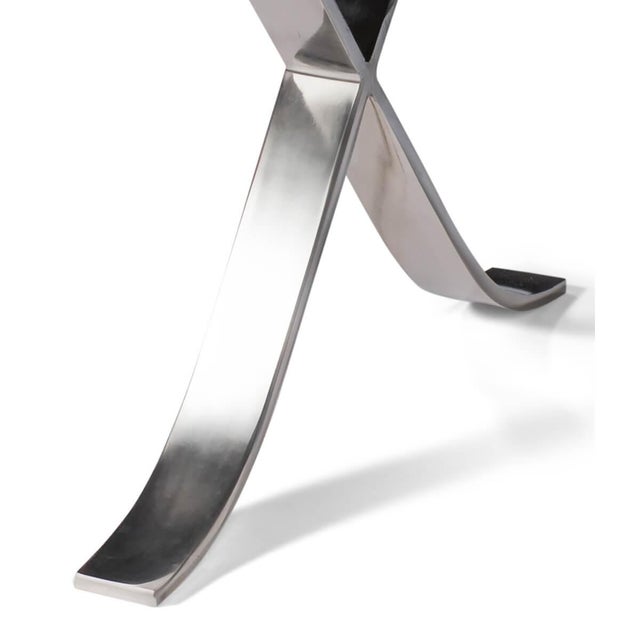 Brown Mid Century Modern Style Leather Bench For Sale - Image 4 of 12