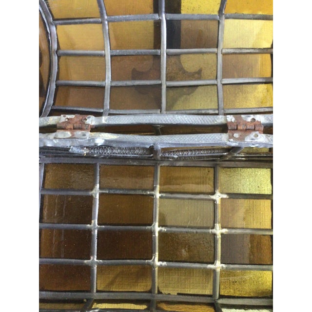 Mid-Century Modern 1920s Domed Top Leaded Amber Glass Box For Sale - Image 3 of 11