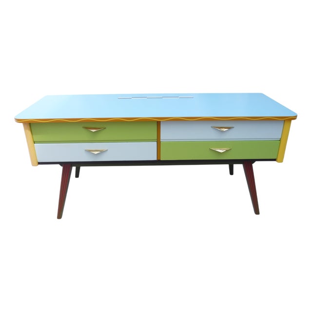 Vintage Low Chest of Drawers with 4 Drawers, 1960s For Sale