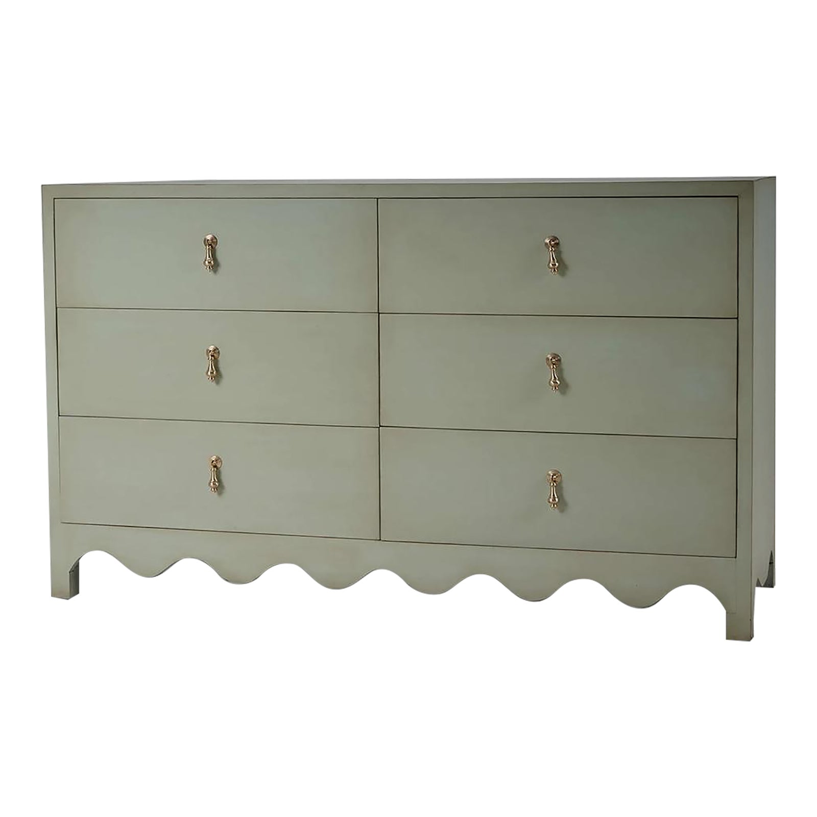 green vintage dresser Gideon Verde Shagreen Orders with custom colors or sizes may have pattern variations due to scaling adjustments Bramble - Chloe 6 Drawer