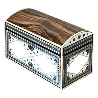 Vintage Boho Inlay Lidded Box For Sale