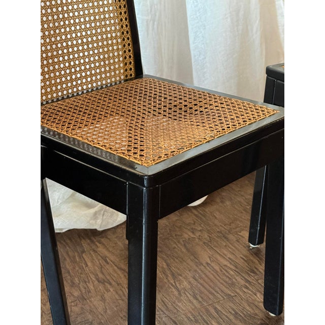 1930s Set of Four Black Cane Chairs For Sale - Image 4 of 4