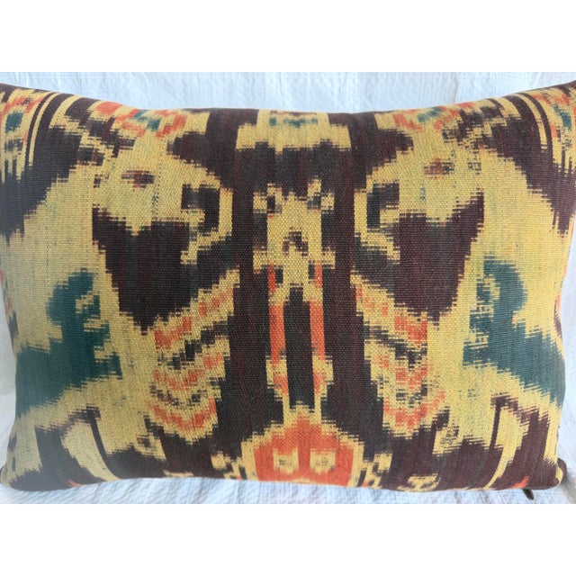 19th Century 1850 Antique Ikat Pillow - Central Asia For Sale - Image 5 of 7