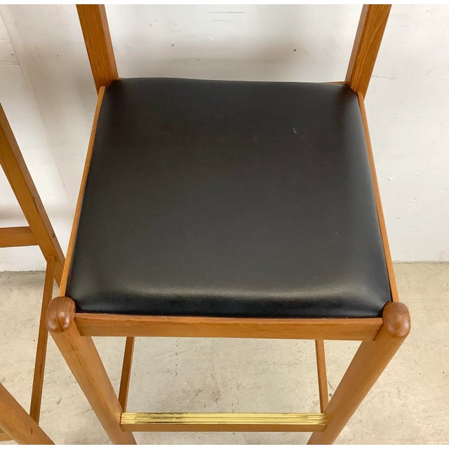 Pair Vintage Modern Teak Barstools For Sale - Image 12 of 12