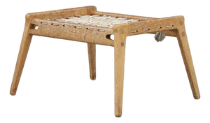 Oak Ottoman by Heinz Heger for PGH Erzgebirge / Annaberg-Buchholz, 1960s