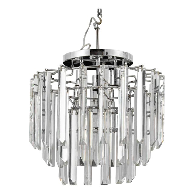 Italian Murano Glass Camer Prism Chandelier For Sale