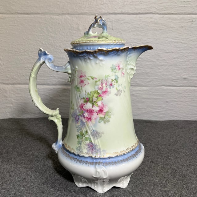 Traditional Late 19th Century Antique Carl Tielsch Porcelain Chocolate/Coffee Pot For Sale - Image 3 of 10