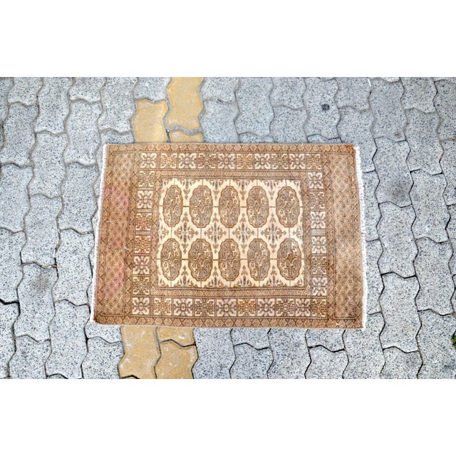 1960s 1960s Vintage Bohemian Hand Knotted Wool Rug For Sale - Image 5 of 6