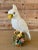 Mid-20th Century Italian Ceramic White Cockatoo Figurine on Floral Tree Stump For Sale - Image 4 of 12