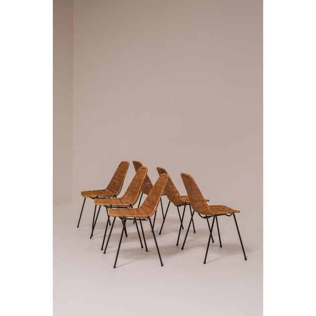 Basket Chairs by Gian Franco Legler, 1951, Set of 6 For Sale - Image 4 of 18