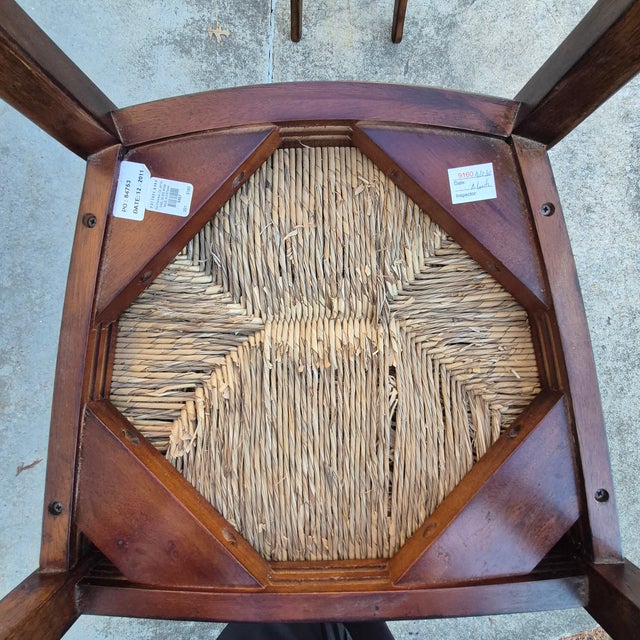 Wood 2011 Pottery Barn Isabella Ladder Back Rush Seat Dining Chairs, Set of 4 For Sale - Image 7 of 10