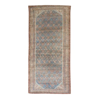 Early 20th Century Blue Rust Gallery Size Persian Malayer Runner - 5'3" x 12' For Sale