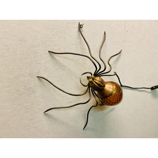 Metal Mid-Century Modern Italian Metal and Glass Spider Wall Lamp, 1950s For Sale - Image 7 of 18