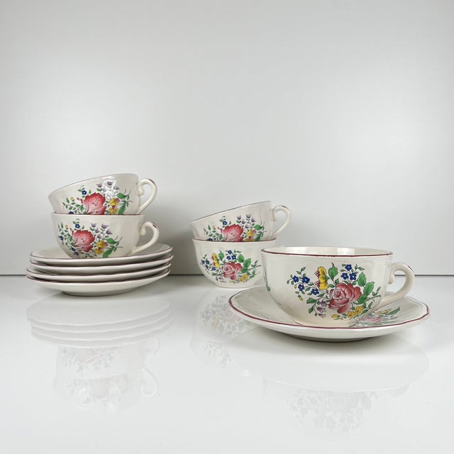 Large Streetlight Cups with Saucers from KG Lunéville, 1980s, Set of 10 For Sale - Image 12 of 12