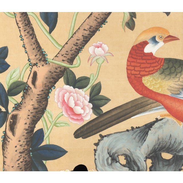 36"*108", a Set of 18th Century Style Chinoiserie Handmade Wallpaper, Vintage , Antique Style, Chinoiserie, Interior Wall Decor For Sale - Image 4 of 7