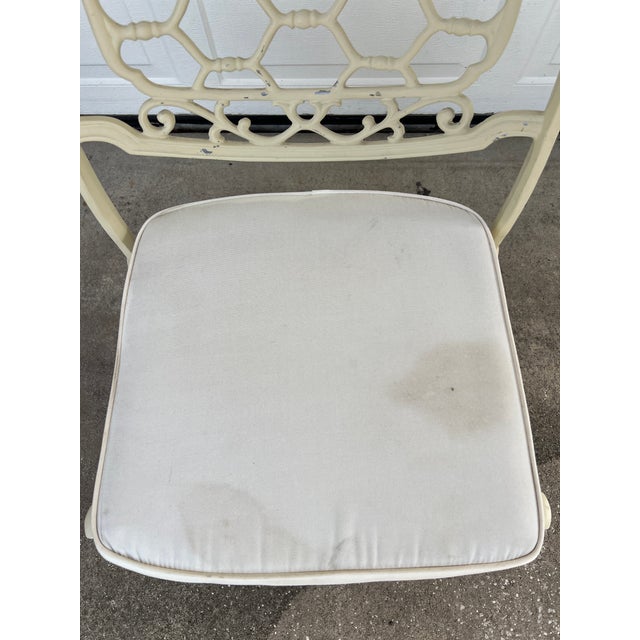 Vintage 1960s Hollywood Regency Style Aluminum Cast Patio Chair For Sale In Orlando - Image 6 of 14