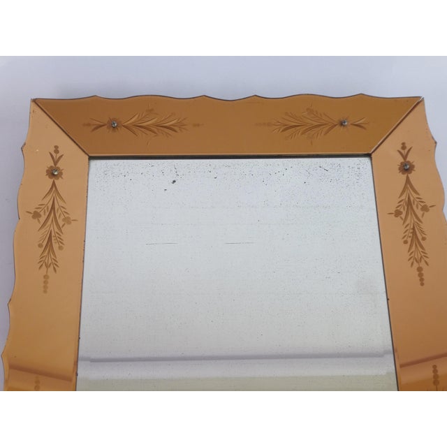 Large Venetian Rectangular Bronze Wall Mirror with Etched Details, Italy, 1920s For Sale - Image 12 of 14