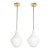 Pair of Mid-Century Hand-Blown Frosted Organic Murano Glass Pendant Chandeliers For Sale
