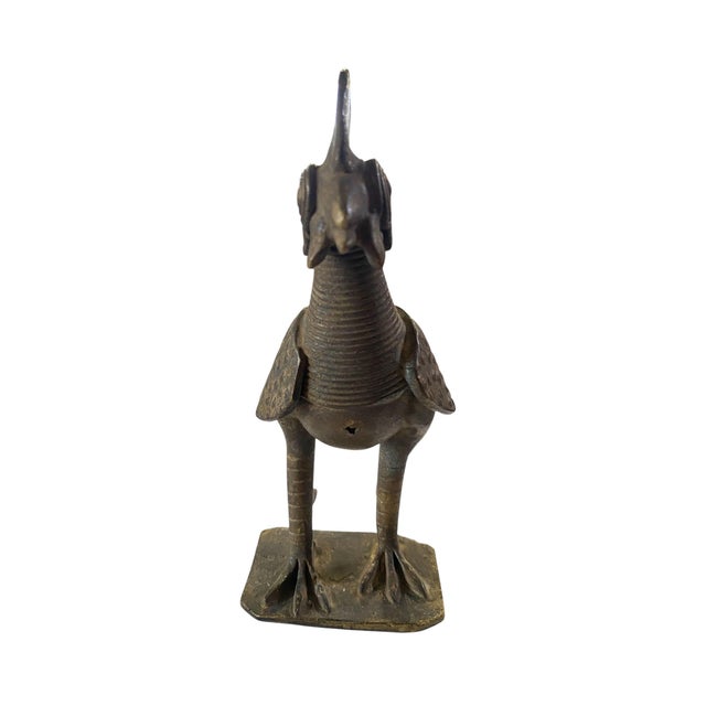 1980s Vintage Bronze AfricanTribal/ Ashanti Akan of a Bird/ Rooster Ivory Coast For Sale - Image 5 of 7