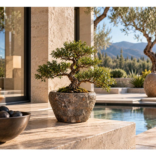 18th Century Granite Stone Bowl Charcoal Gray Black 8.7 Lb Mortar Planter For Sale - Image 4 of 11