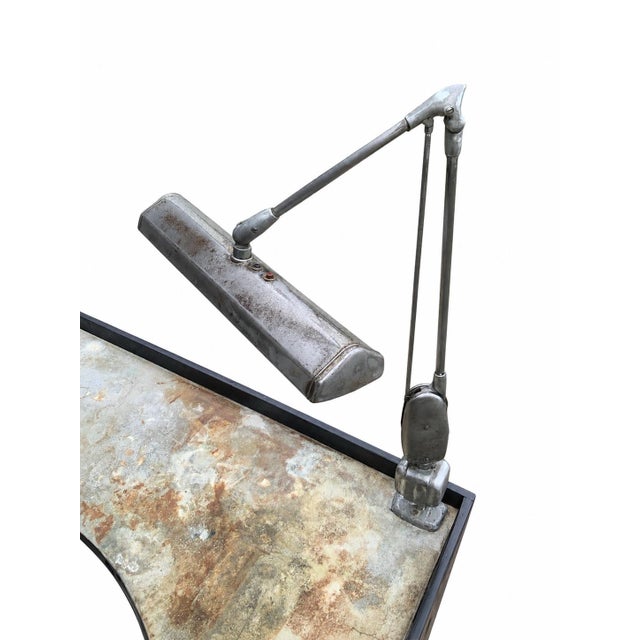 Wood Late 19th Century Watchmaker’s Bench Restored in Deep Indigo Stain With Original Porcelain Hardware For Sale - Image 7 of 7