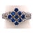 18 Karat White Gold Sapphire Cluster Fashion Ring With Diamond Accents 0.11 TDW, Size 6.5 For Sale In New York - Image 6 of 12