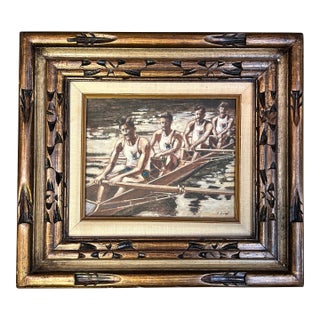 Contemporary Original Painting by Stephen Heigh “Rowing Crew Study” For Sale