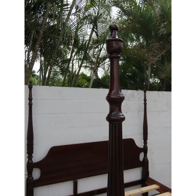 Carved Mahogany King Size Poster Bed 6366 For Sale - Image 11 of 18