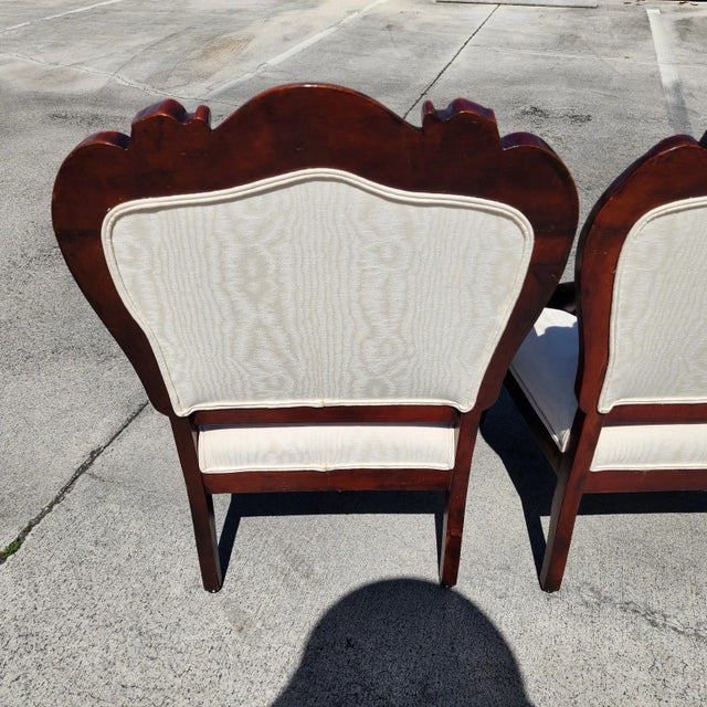 Antique Asian Rosewood Carved Foo Dogs Armchairs Set of 2 For Sale - Image 9 of 12
