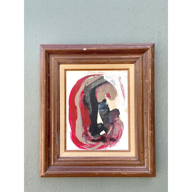 Vintage Original Abstract Oil on Board For Sale - Image 10 of 12