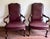 Late 20th Century Late 20th Century St. Timothy Queen Anne Style Maroon Leather Library/Office Chairs - A Pair For Sale - Image 5 of 12