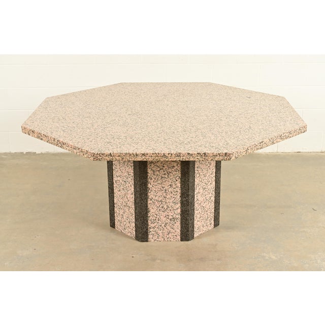 Modern Italian Granite and Marble Pedestal Dining Table in the Manner of Ello, Circa 1980s For Sale - Image 11 of 11
