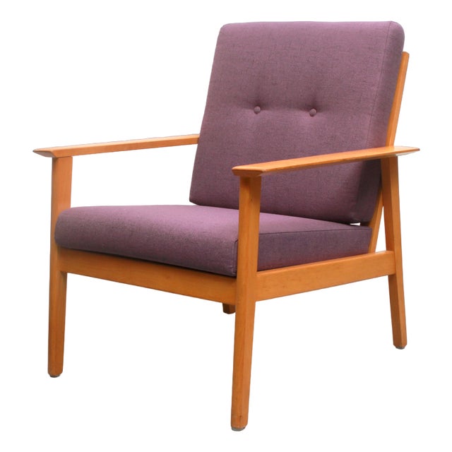 Armchair with Cushion in Light Violet, 1965 For Sale
