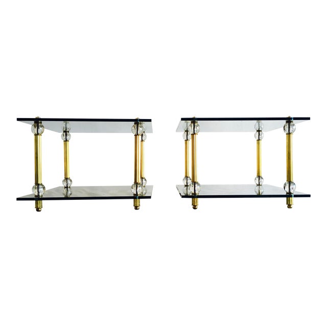 Hollywood Regency Brass, Lucite, & Glass Tables Chairish