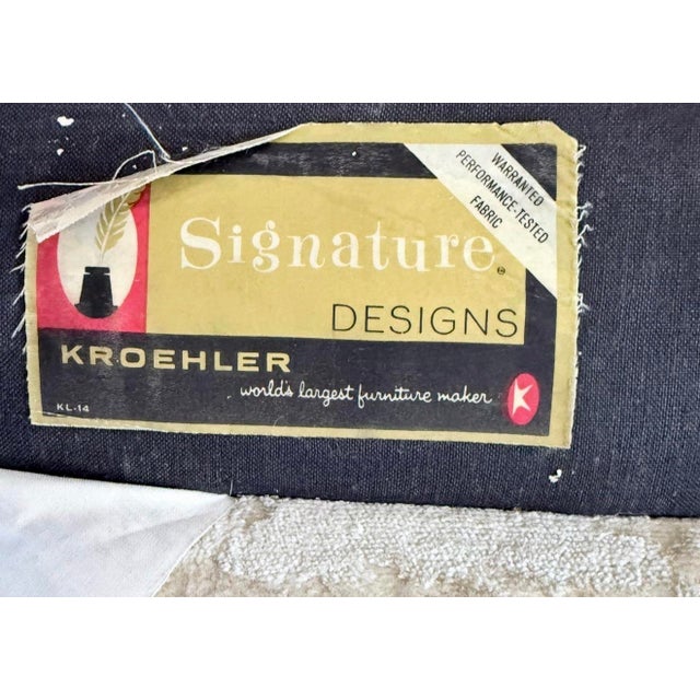 Kroehler Vintage Tufted Velvet Armchair – Cream Accent Chair. Signature Kroehler Designs For Sale - Image 4 of 5